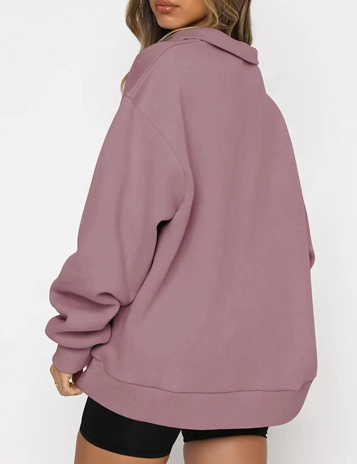 Women's Light Blue Zipper Hoodie Sweatshirt Long Sleeve — feature 19