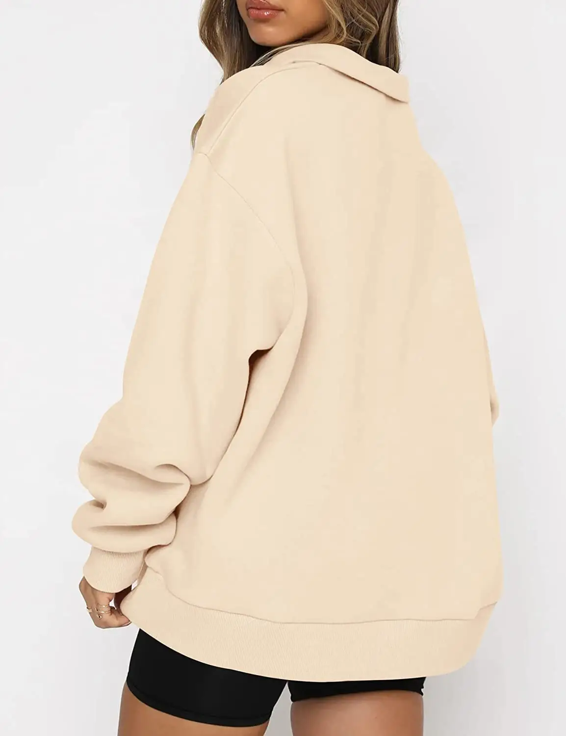 Women's Light Blue Zipper Hoodie Sweatshirt Long Sleeve — feature 7