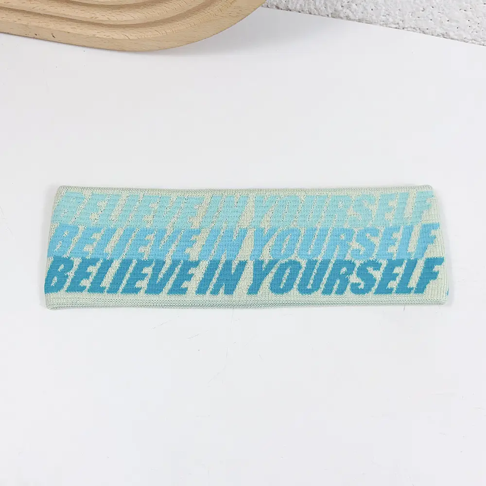 Women's Blue Printed Yoga Headband with High Elastic Band - Image 3
