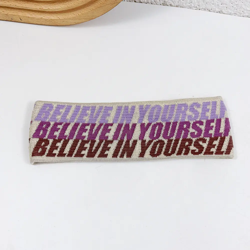 Women's Blue Printed Yoga Headband with High Elastic Band - Image 8