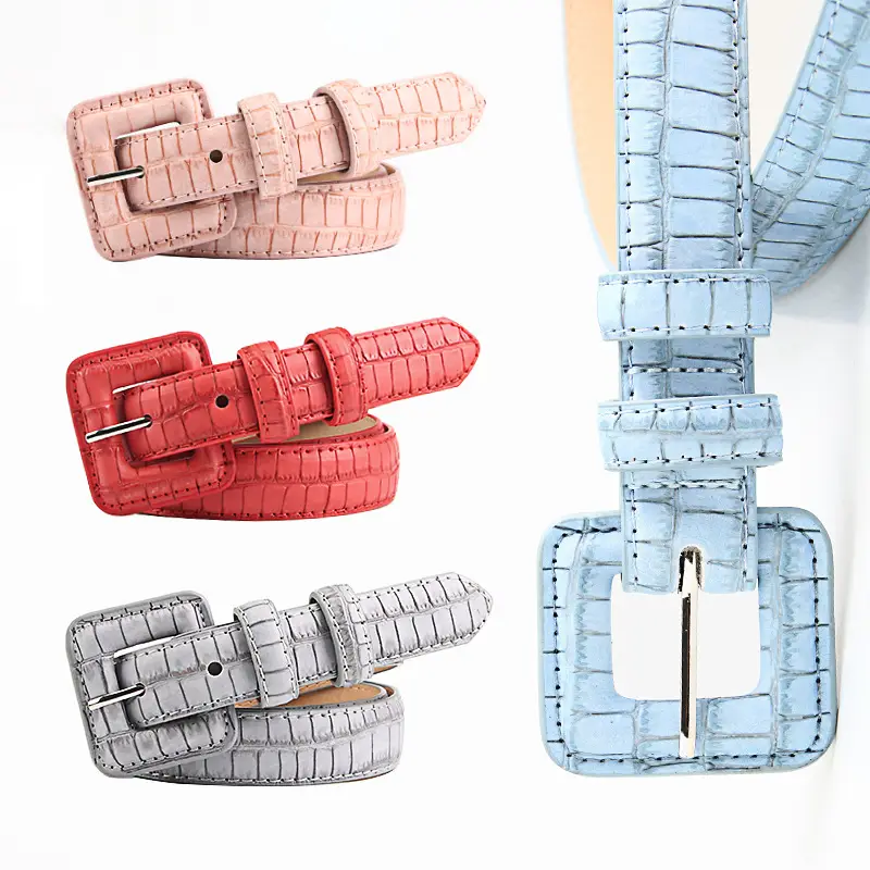 New Sweet Light Luxury Japanese Korean Women's Belt with Stone Buckle - Image 9
