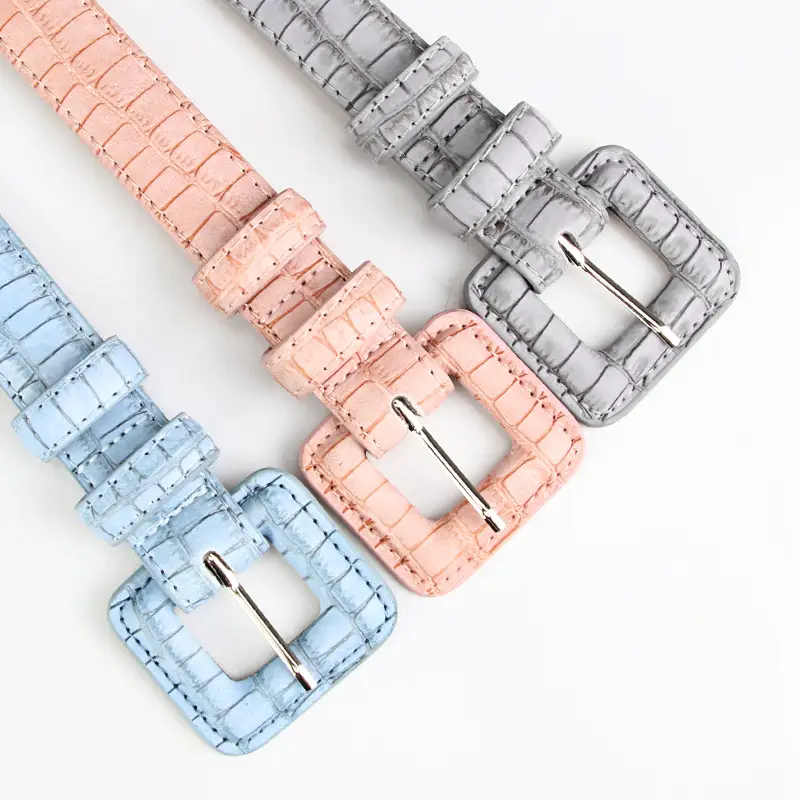 New Sweet Light Luxury Japanese Korean Women's Belt with Stone Buckle - Image 11