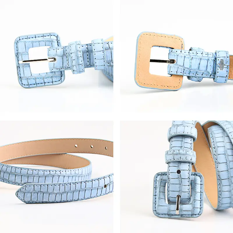 New Sweet Light Luxury Japanese Korean Women's Belt with Stone Buckle - Image 12