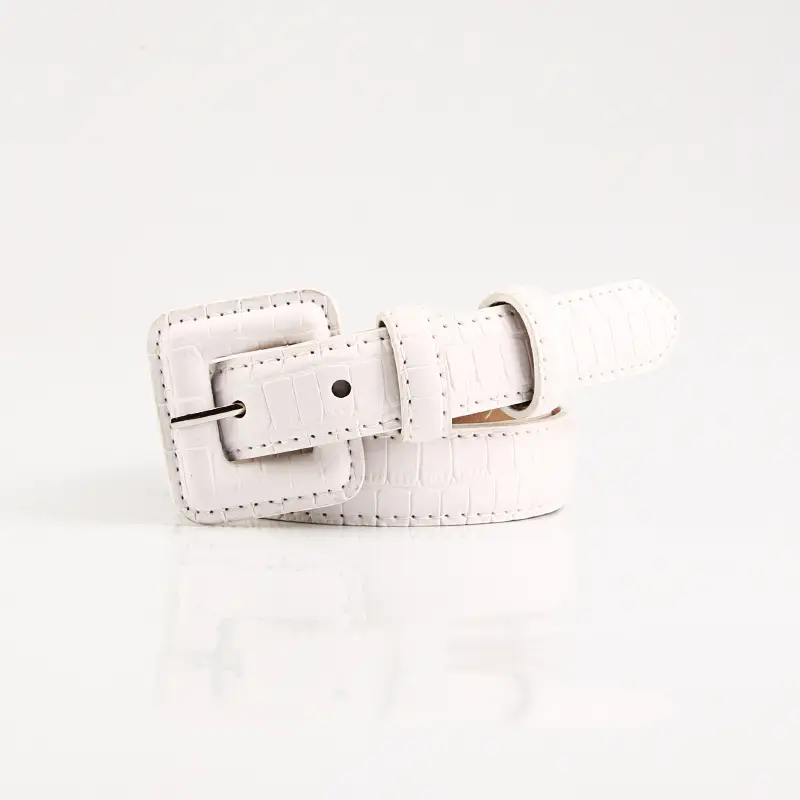 New Sweet Light Luxury Japanese Korean Women's Belt with Stone Buckle