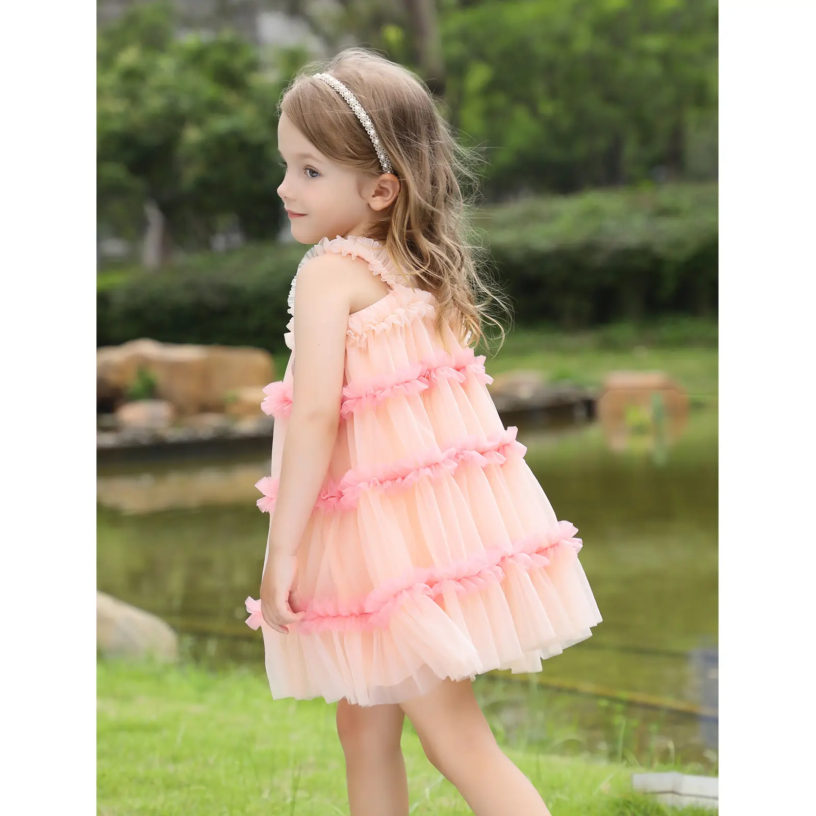 Girls' Green Tulle Tutu Skirt Princess Dress — feature 3