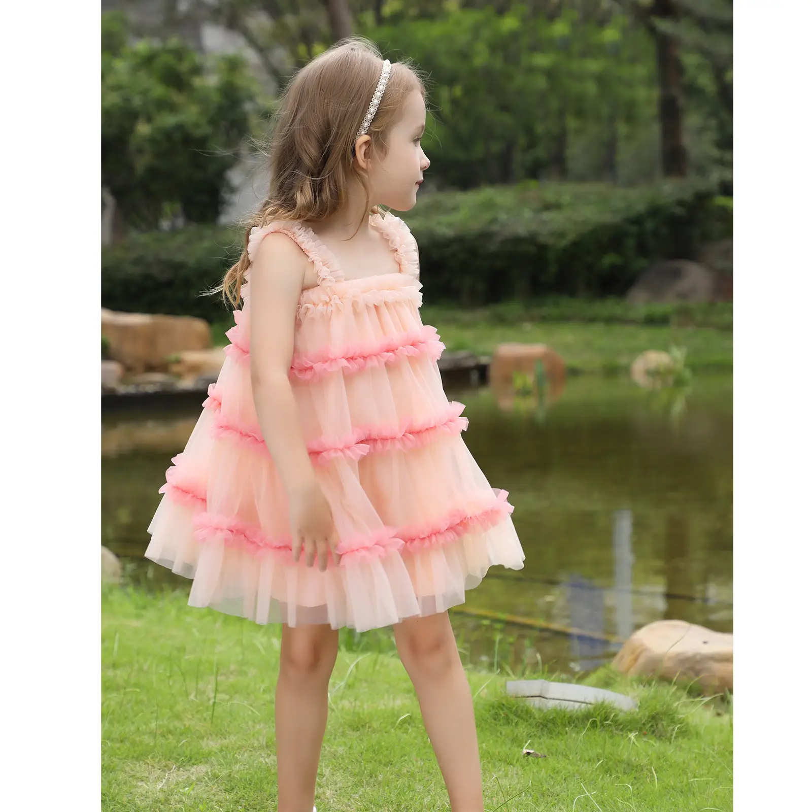 Girls' Green Tulle Tutu Skirt Princess Dress — feature 4