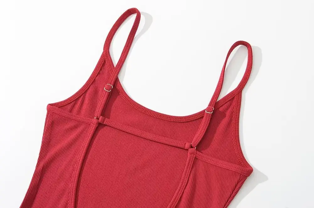 Black V-Neck Sleeveless Women's One-Piece Vest — feature 7