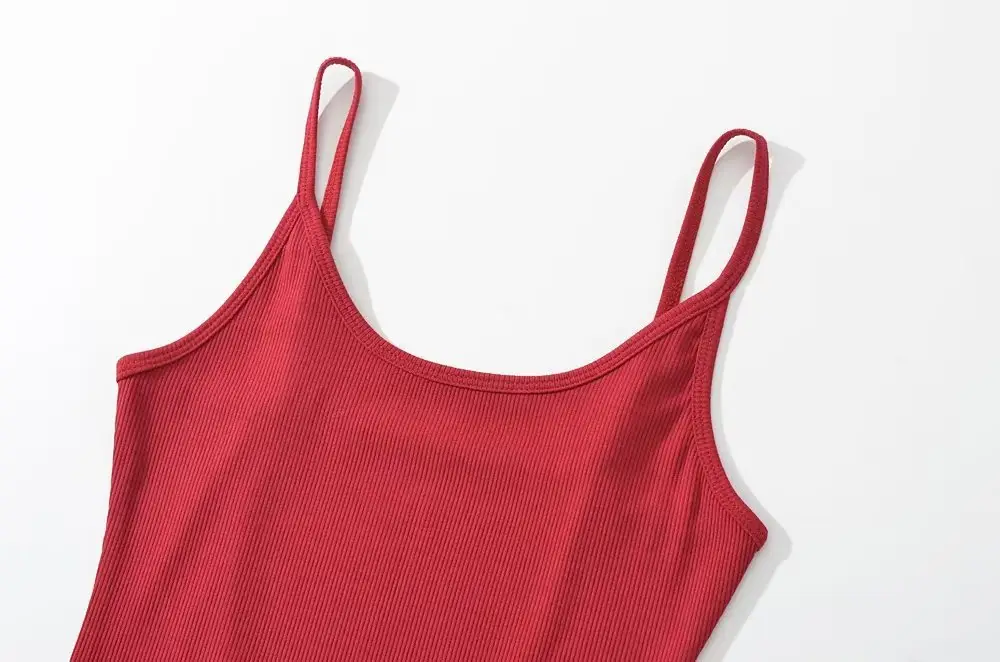 Black V-Neck Sleeveless Women's One-Piece Vest — feature 9