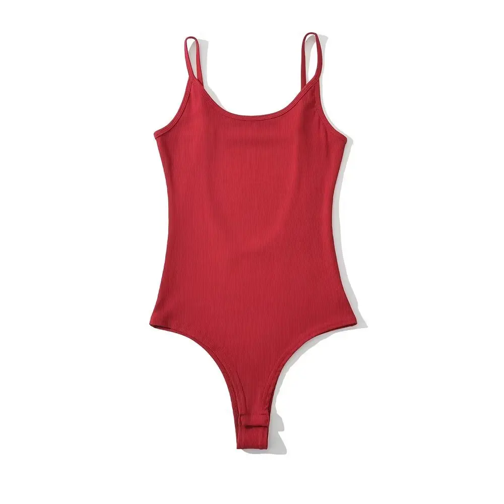 Black V-Neck Sleeveless Women's One-Piece Vest - Image 2