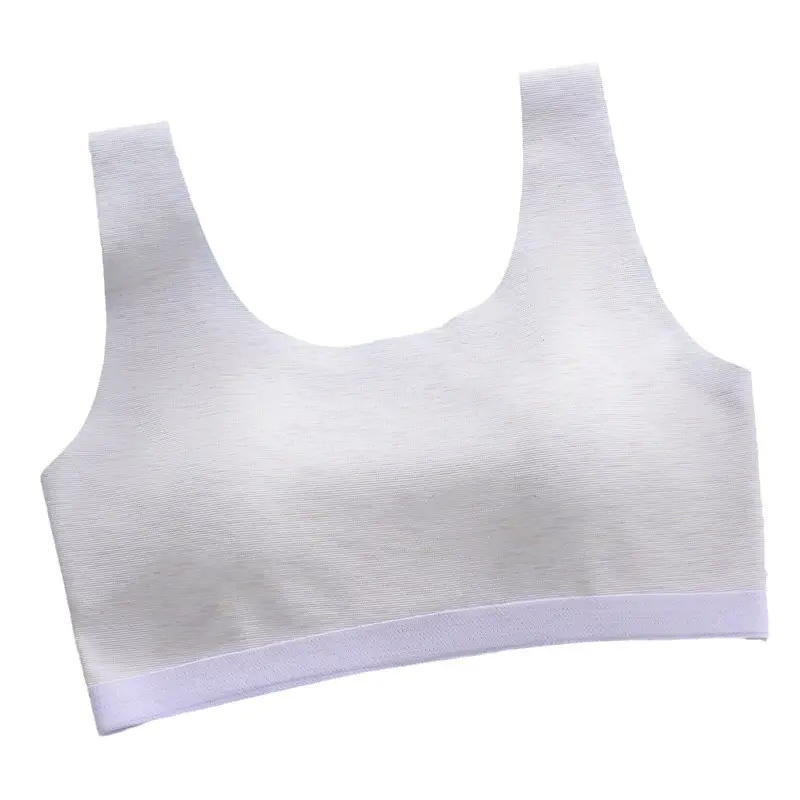 Fixed Cup Developing Girls' Underwear Thin Breathable Underwear Girls' Vest for Big Kids Junior High School Students High School Bra