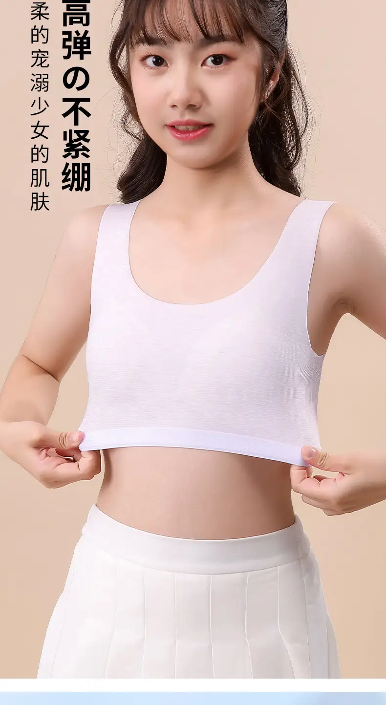 Fixed Cup Developing Girls' Underwear Thin Breathable Underwear Girls' Vest for Big Kids Junior High School Students High School Bra — feature 8