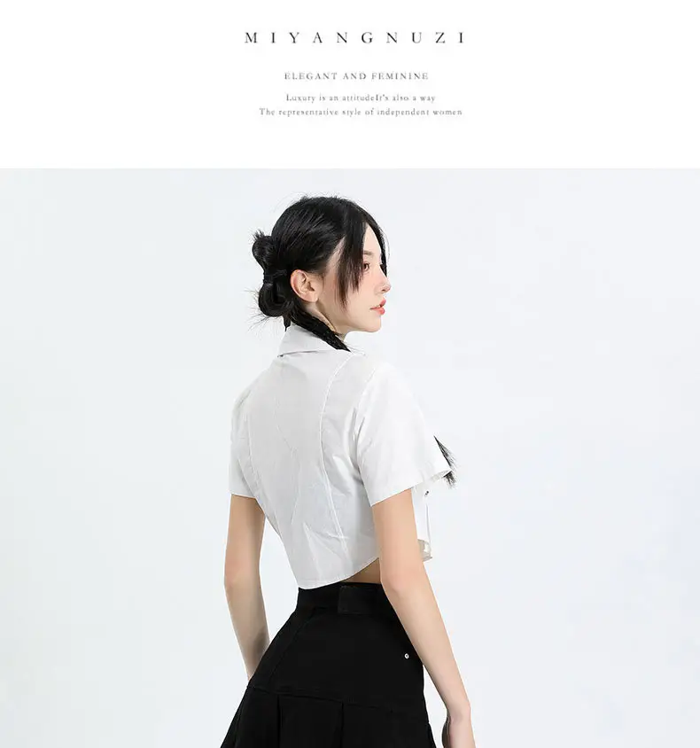 Brown High Waist Hip Pleated Skirt for Women — feature 13