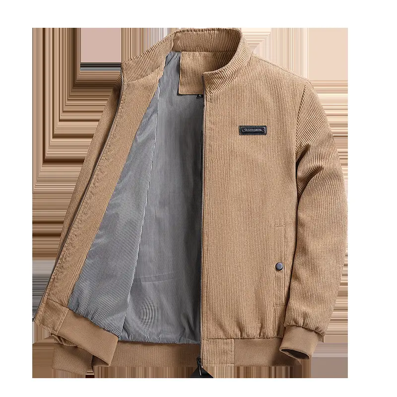 Men's Black Corduroy Jacket with Grey Interior - Image 9