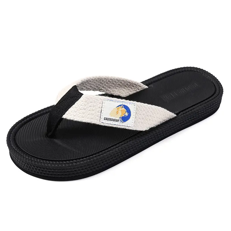 Men's Black Soft Flip-Flops with Non-Slip Grip