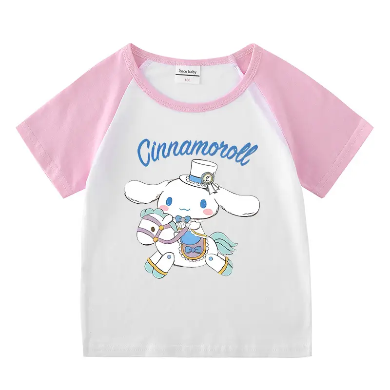 Cinnamon Cinnamon Rollover T-Shirt for Boys Girls Pink White - Image 12