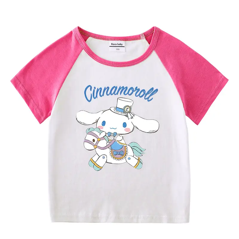 Cinnamon Cinnamon Rollover T-Shirt for Boys Girls Pink White - Image 18