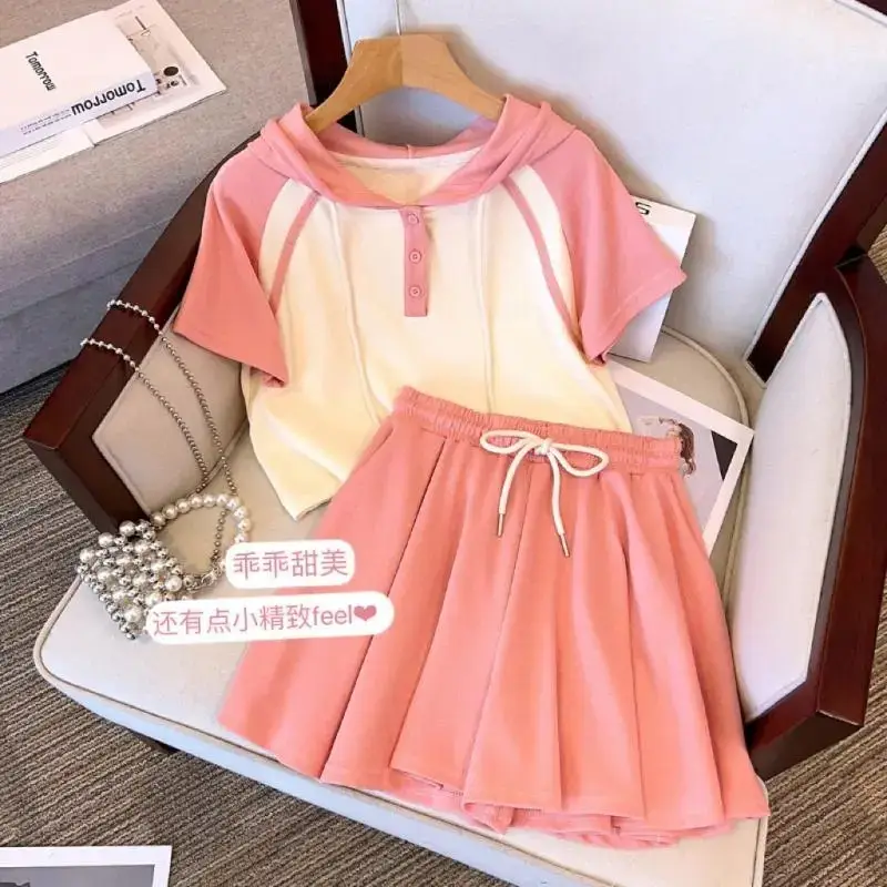 Girls Summer Casual Shorts Set Pink Yellow 2025 — feature 1