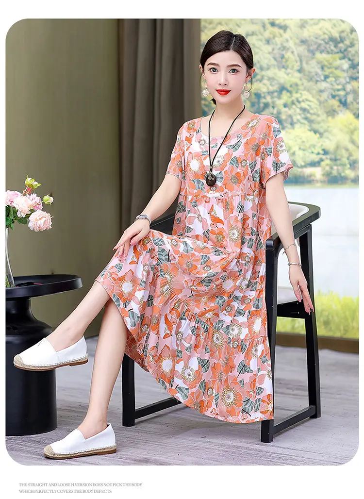 Women's Black White Polka Dot Cotton Silk Summer Dress Plus Size — feature 24