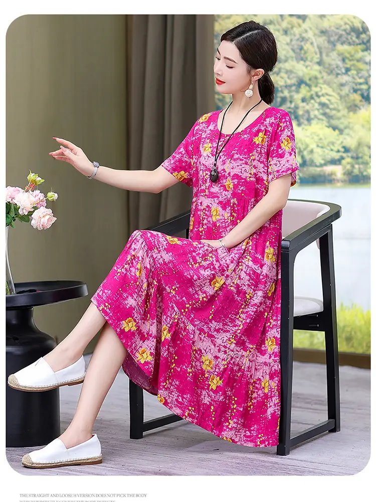 Women's Black White Polka Dot Cotton Silk Summer Dress Plus Size — feature 32