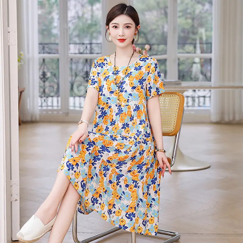 Women's Black White Polka Dot Cotton Silk Summer Dress Plus Size - Image 16