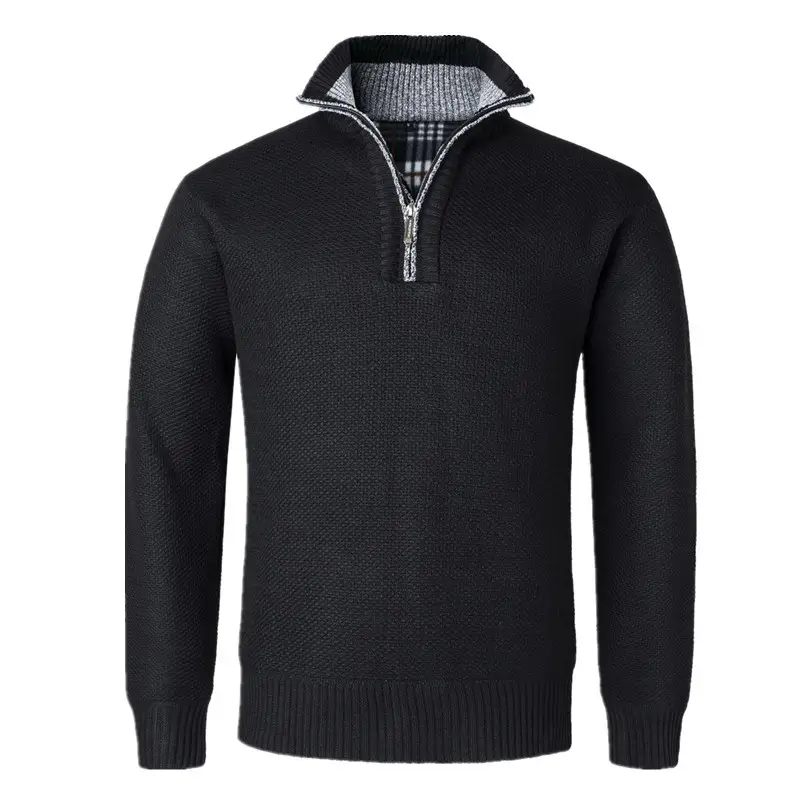 Men Grey Muted Sweater Turtleneck Pullover Winter Warm - Image 3