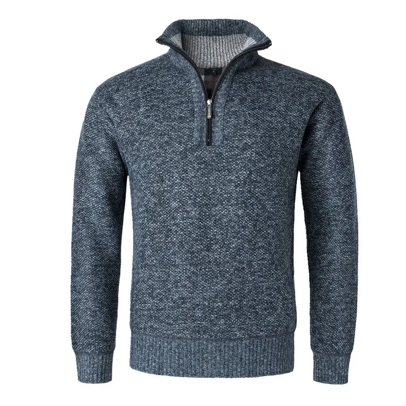 Men Grey Muted Sweater Turtleneck Pullover Winter Warm - Image 4