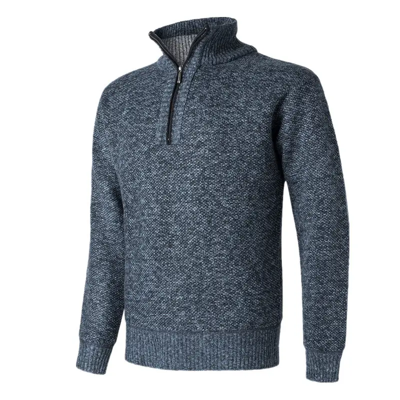 Men Grey Muted Sweater Turtleneck Pullover Winter Warm - Image 5