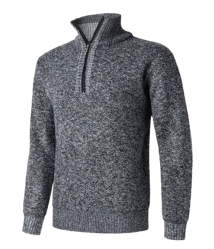 Men Grey Muted Sweater Turtleneck Pullover Winter Warm — feature 9