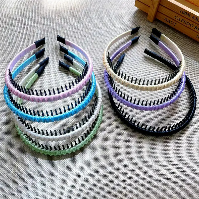 Green Broken Hair Artifact Headband with Toothed Design — feature 11