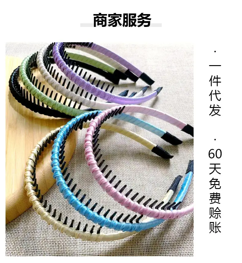 Green Broken Hair Artifact Headband with Toothed Design — feature 7
