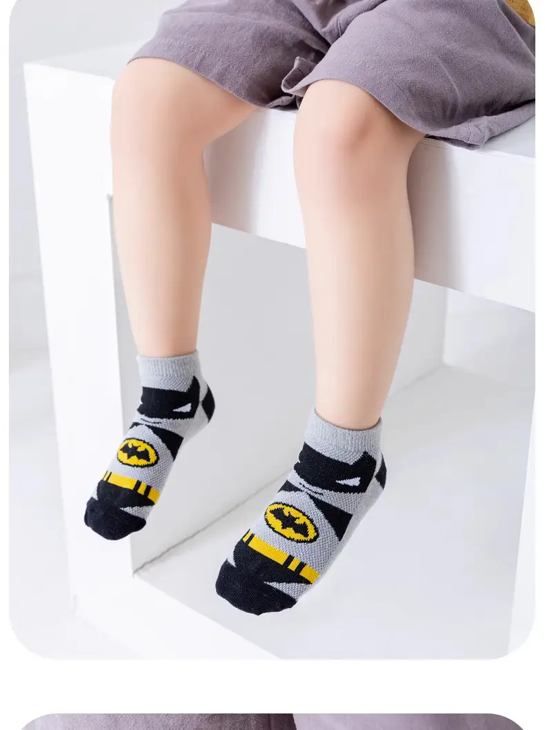 Children's Cartoon Mesh Socks Blue Red 5-Pack — feature 8