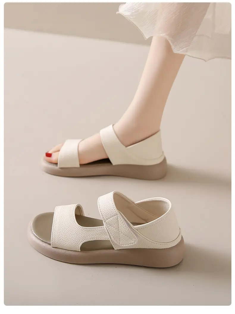 Women's Yellow Leather Flat Sandals Summer 2023 — feature 10