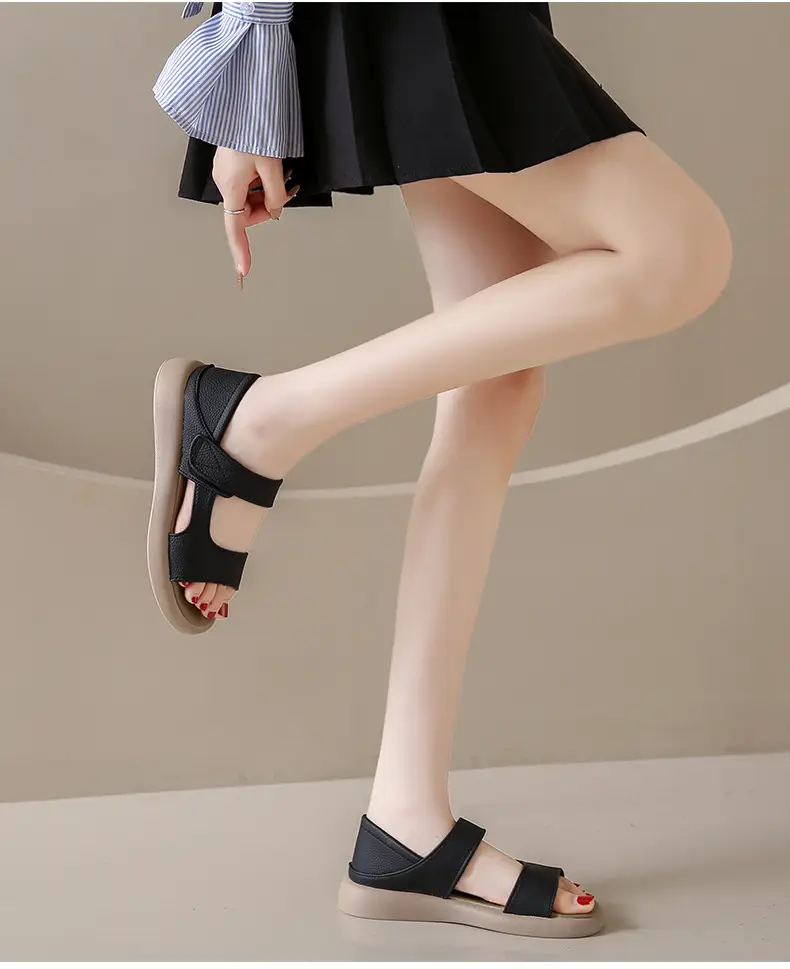 Women's Yellow Leather Flat Sandals Summer 2023 — feature 13