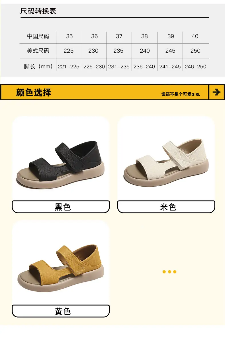 Women's Yellow Leather Flat Sandals Summer 2023 — feature 4