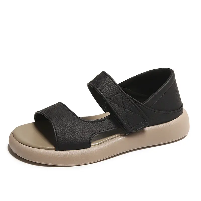 Women's Yellow Leather Flat Sandals Summer 2023 - Image 3
