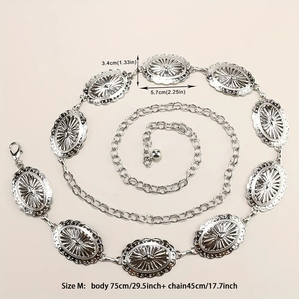 Vintage Silver Crossbody Chain Belt for Women - Image 7