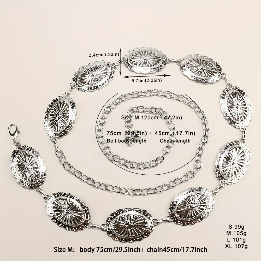 Vintage Silver Crossbody Chain Belt for Women — feature 7