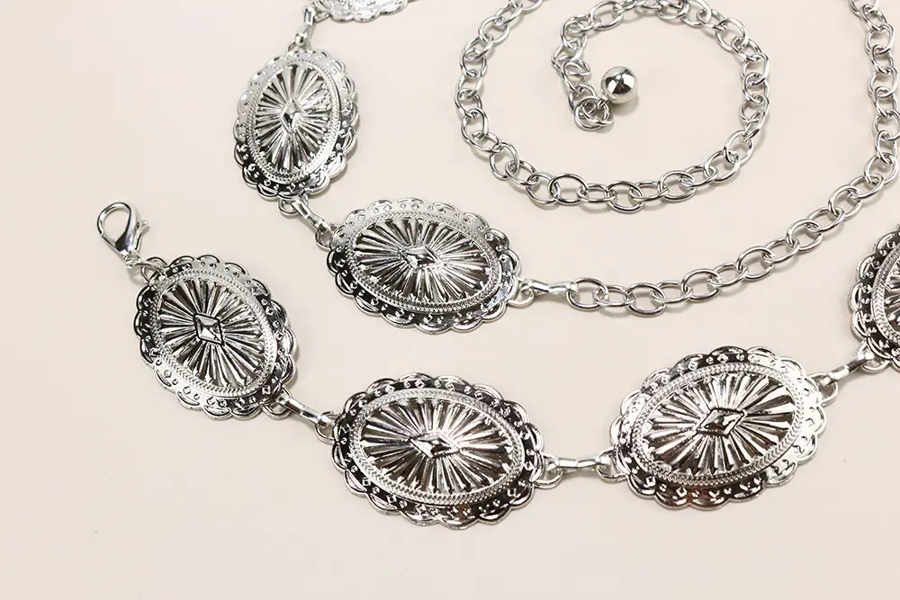 Vintage Silver Crossbody Chain Belt for Women — feature 9