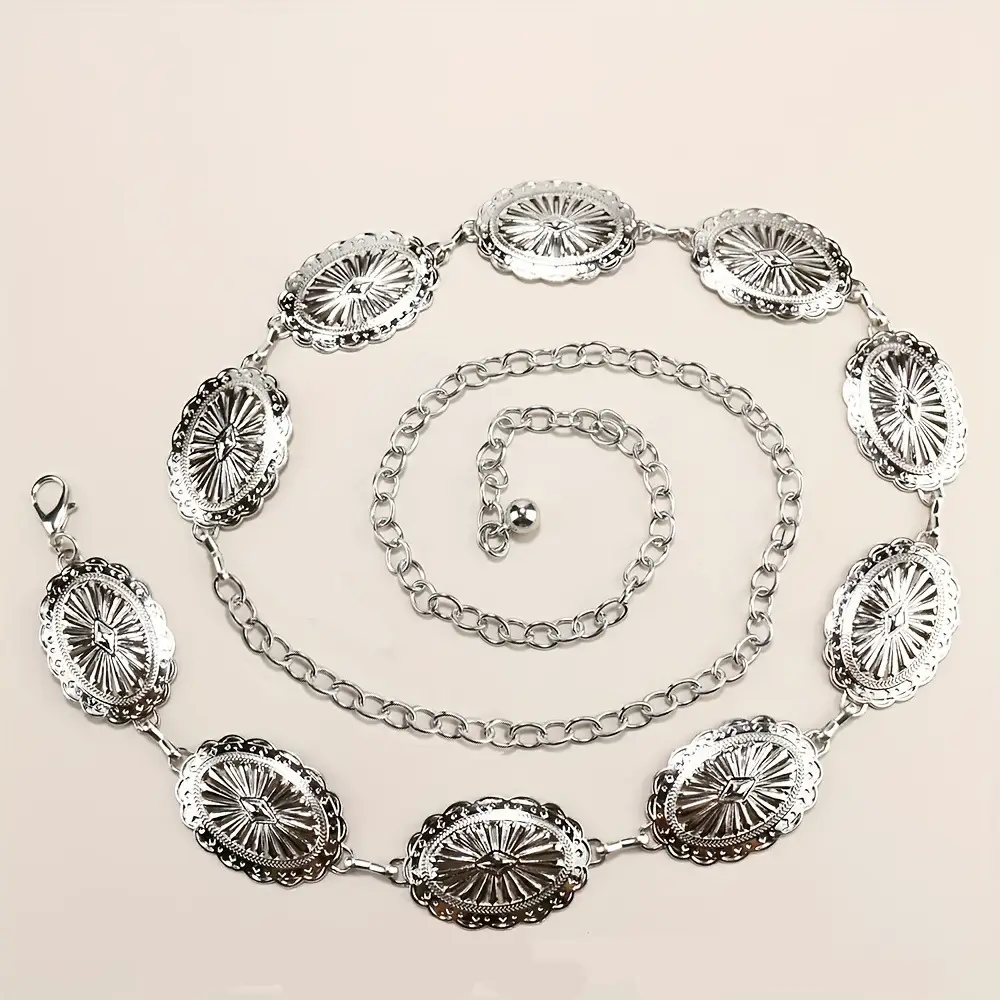 Vintage Silver Crossbody Chain Belt for Women - Image 3