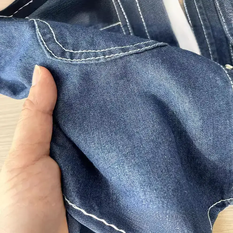 New Autumn Clothing for Middle and Large Children, Boys and Children, Solid Color Washed Primary Color Denim Shirts, Denim Jackets Wholesale - Image 2
