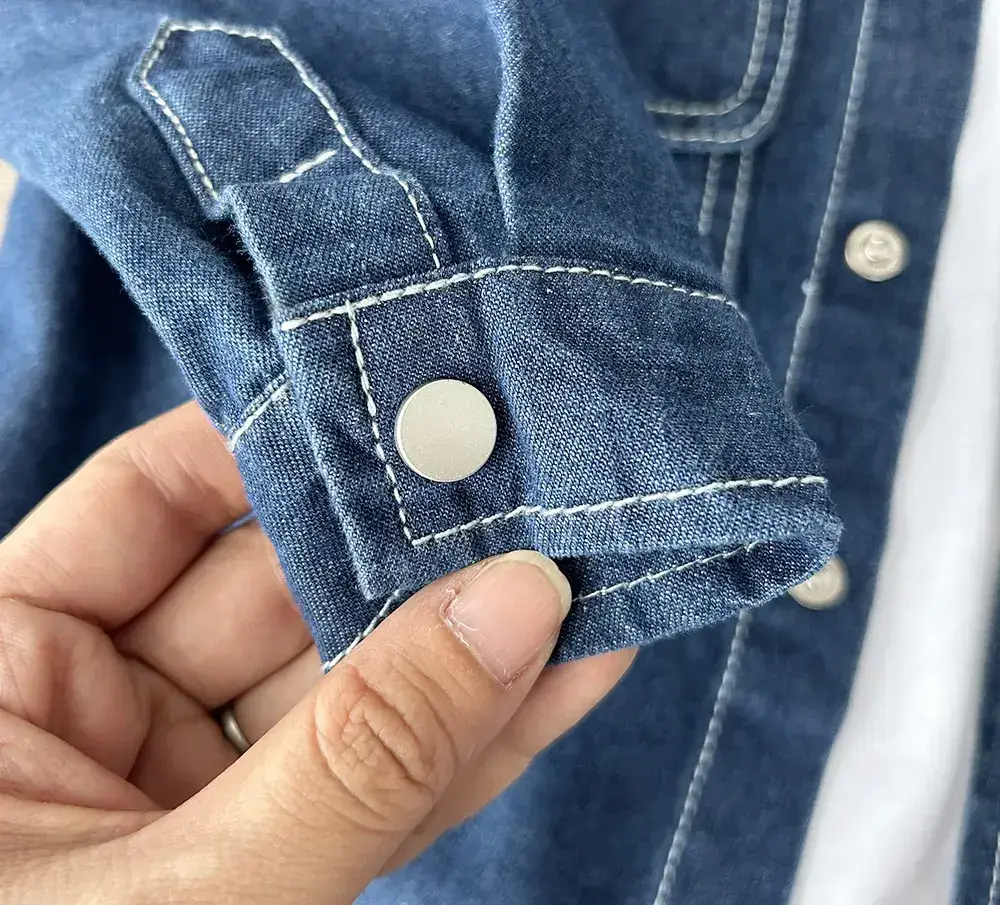 New Autumn Clothing for Middle and Large Children, Boys and Children, Solid Color Washed Primary Color Denim Shirts, Denim Jackets Wholesale — feature 5