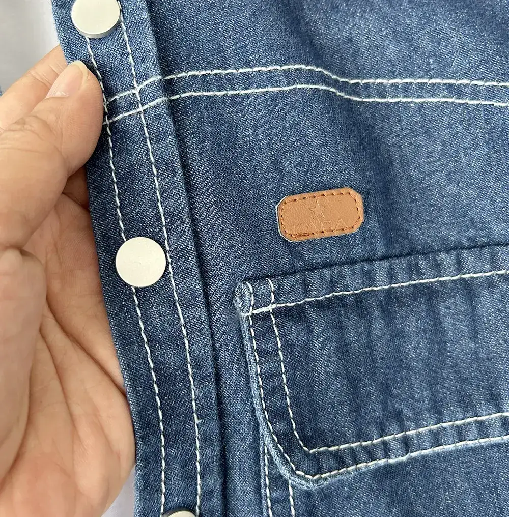 New Autumn Clothing for Middle and Large Children, Boys and Children, Solid Color Washed Primary Color Denim Shirts, Denim Jackets Wholesale — feature 8