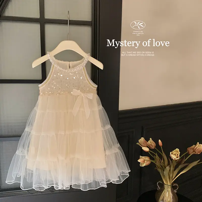 Girls Sleeveless Dress Princess Skirt Summer Mesh - Image 3