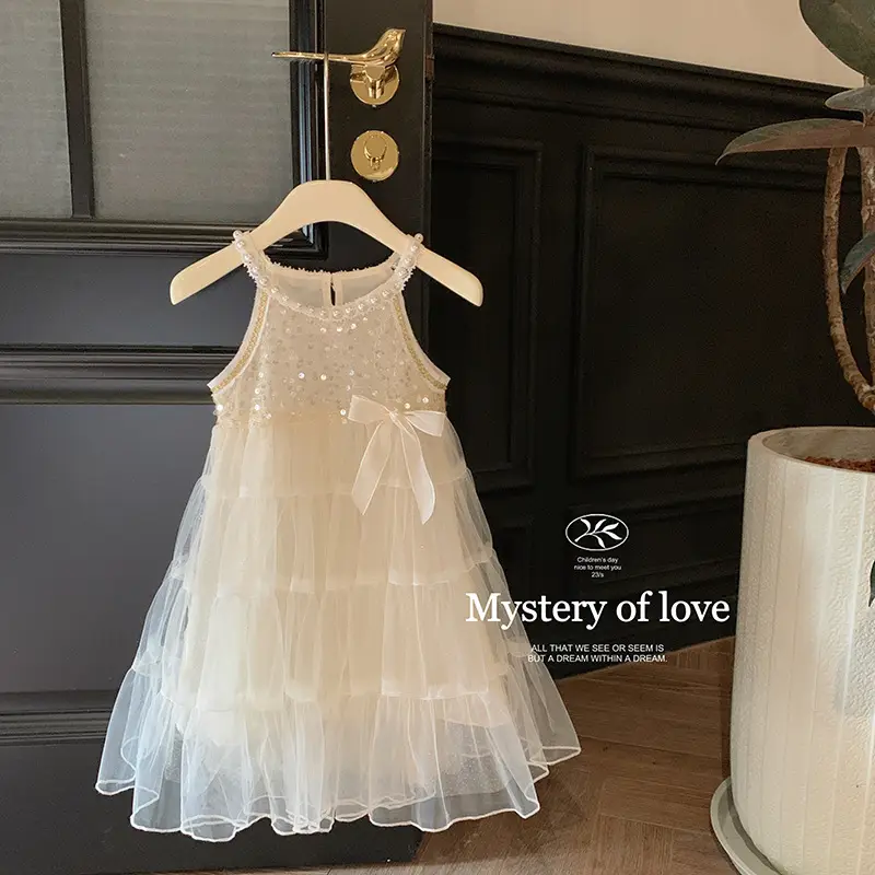 Girls Sleeveless Dress Princess Skirt Summer Mesh - Image 4