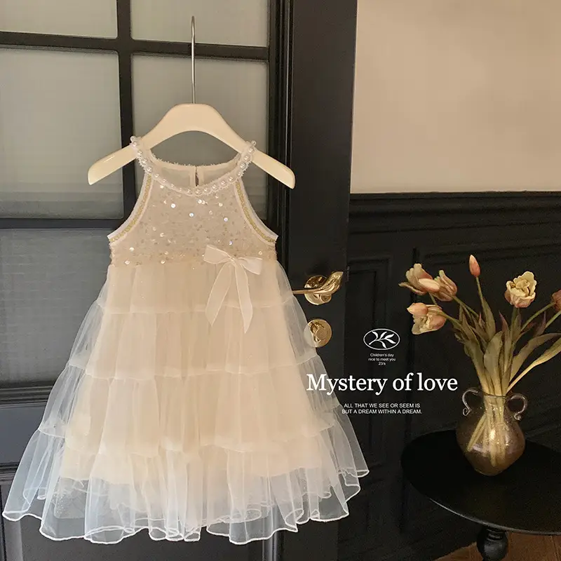 Girls Sleeveless Dress Princess Skirt Summer Mesh - Image 5