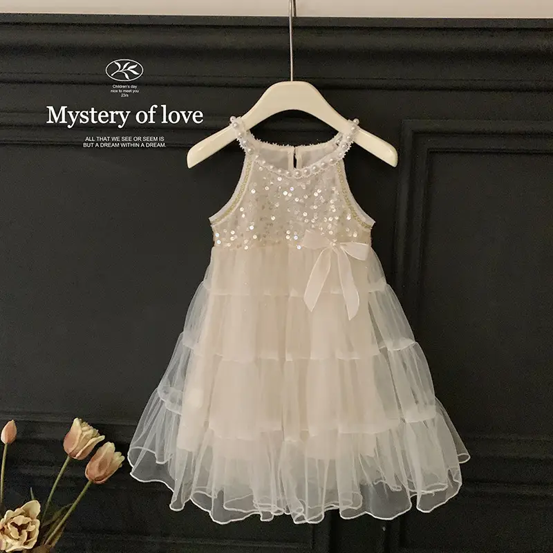 Girls Sleeveless Dress Princess Skirt Summer Mesh - Image 6