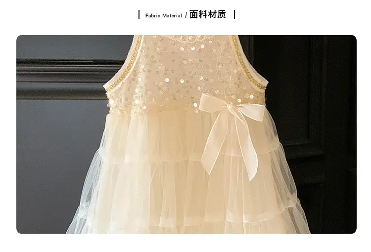 Girls Sleeveless Dress Princess Skirt Summer Mesh — feature 2