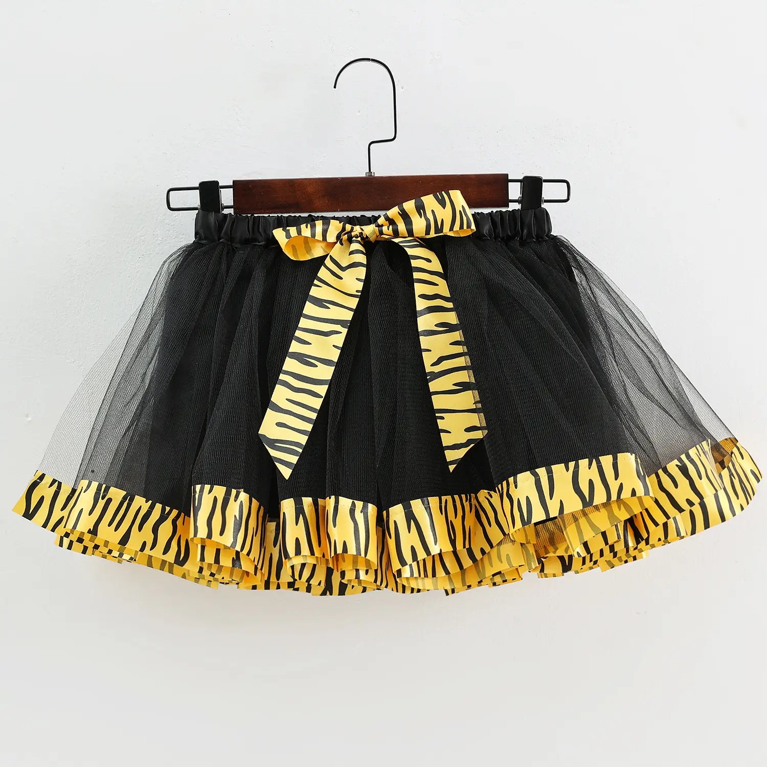 New Girl's Mesh Skirt Red Black Polka Dot Bow - Image 8