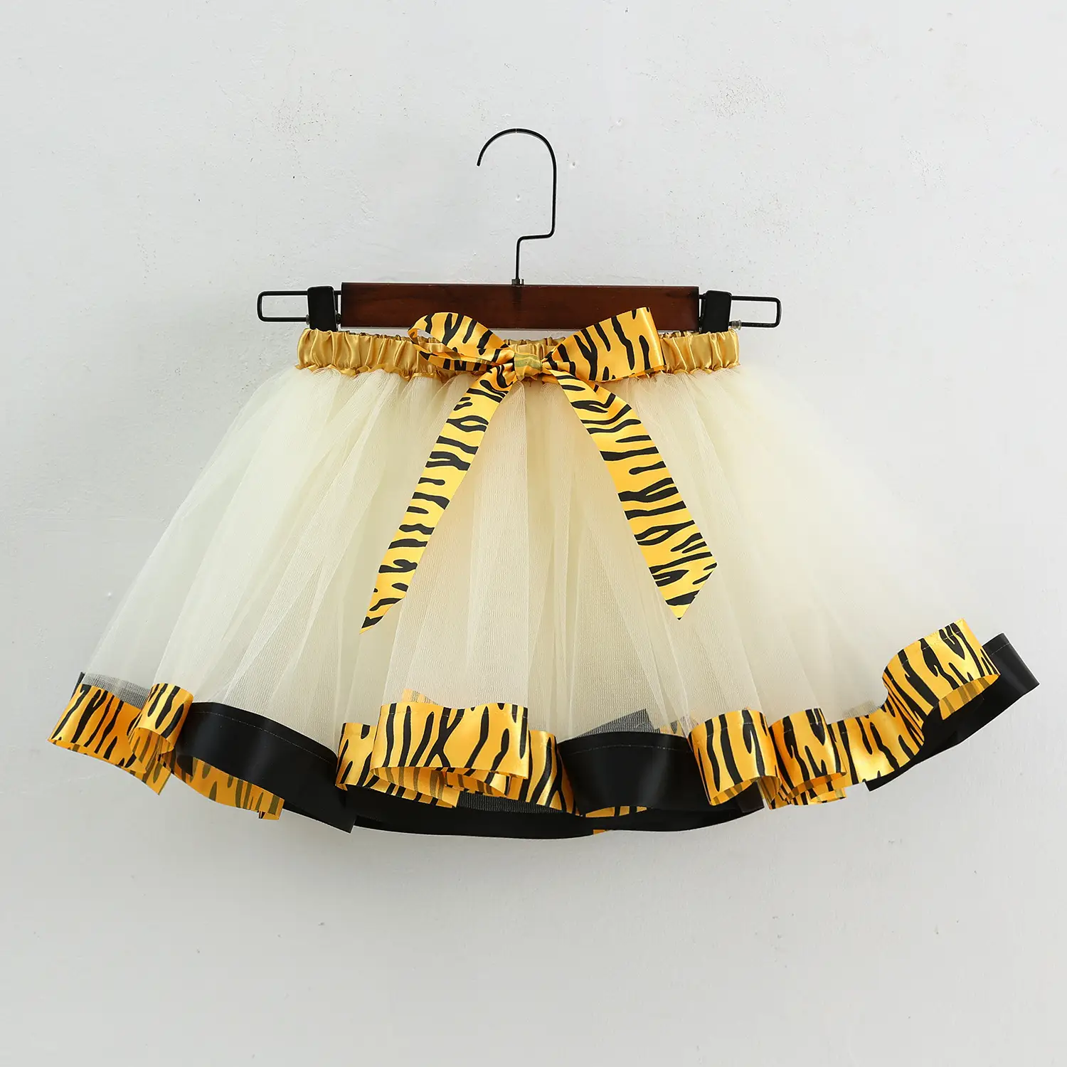 New Girl's Mesh Skirt Red Black Polka Dot Bow - Image 9