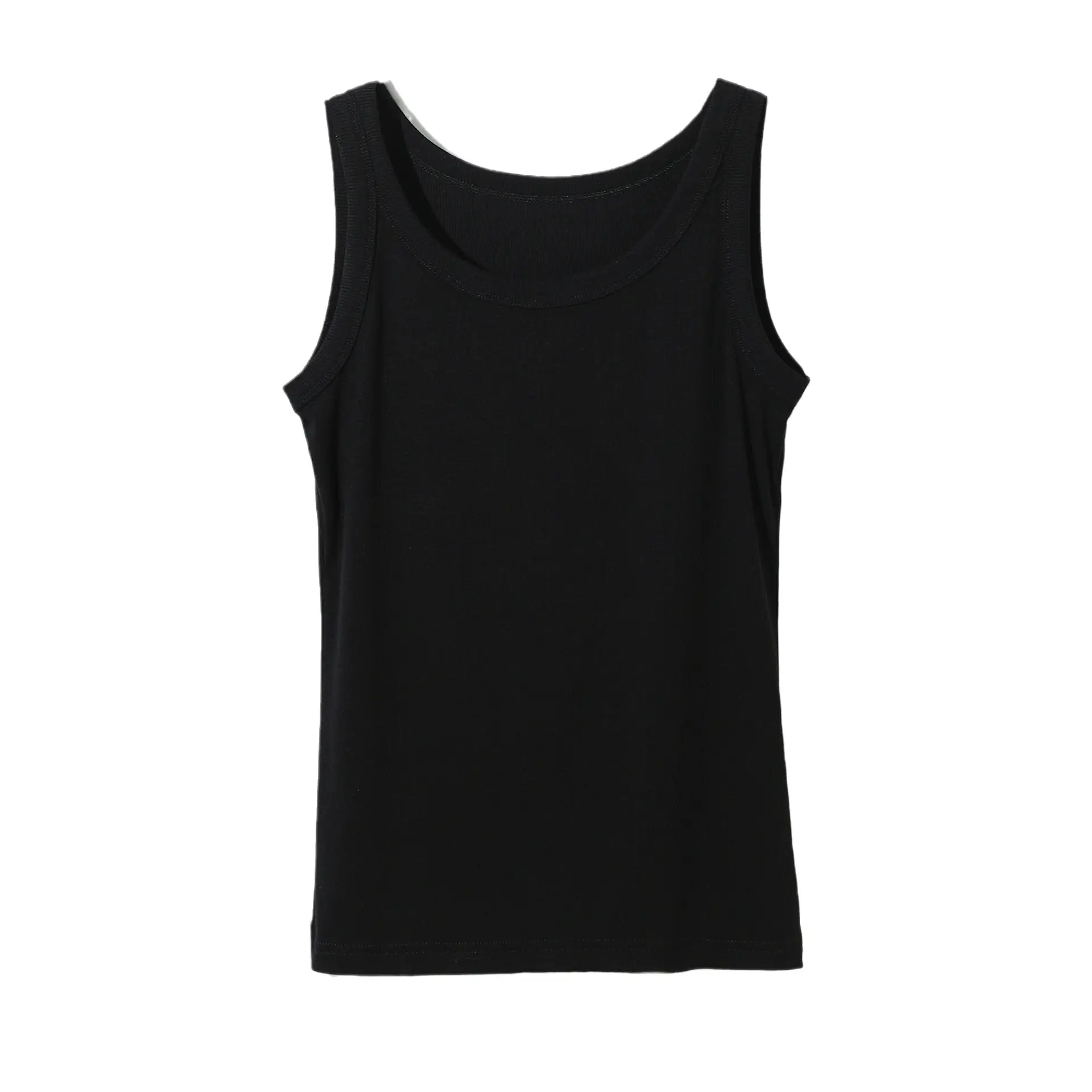 Women's Black Sleeveless Cotton Camisole Slim Fit - Image 8